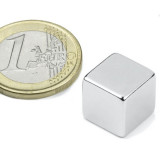 Magnet neodim cub de 12 mm, putere 6,3 kg, N48