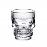 Set 2 pahare din sticla pentru shoturi, forma de craniu, 50 ml, Pufo