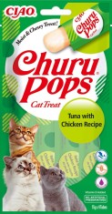 Recompense pentru pisici Inaba Ciao - Churu Pops Ton cu Pui 4X15g foto