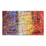 Tablou pictat manual birou, living, Compozitie abstracta, 100x60cm ulei pe panza, reproducere Jackson Pollock