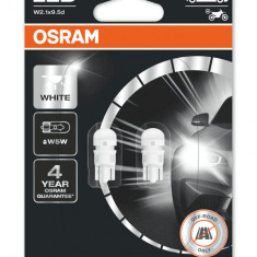 Set 2 becuri LED de pozitie auto Osram LEDriving SL 6000k alb rece W5W T10 12V 2825DWP-02B