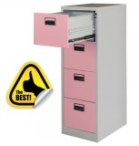 Clasificator metalic Premium 4 sertare 460x620x1325 mm (LxlxH) Roz, Neasamblat, PLUS