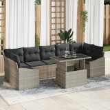 VidaXL Set de canapele pentru grădină 8 pcs Gri deschis Rattan poli