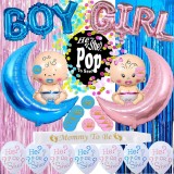 Set Gender Reveal 109 accesorii, Boy or Girl, He or She, Team Girl/Team Boy, Dezvaluirea sexului, Oem