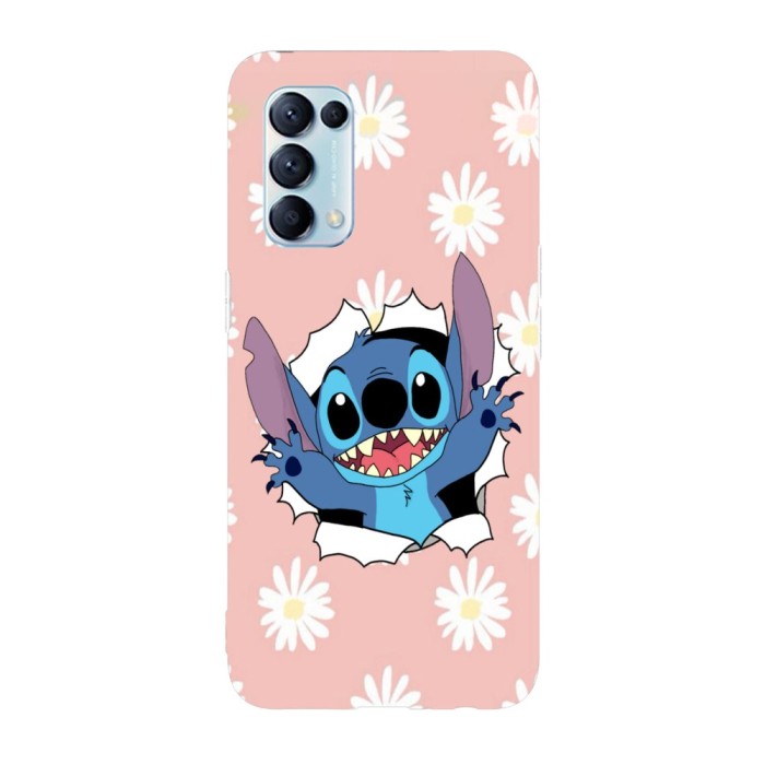 Husa compatibila cu Oppo A76, Viceversa, model Stitch flower pattern, Silicon, TPU