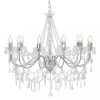 VidaXL Candelabru cu mărgele, argintiu, 12 becuri x E14