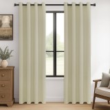 Cumpara ieftin Draperie Blackout, Prindere Inele, 2 buc 140 x 235 cm, Bej - CN