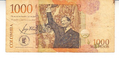 M1 - Bancnota foarte veche - Columbia - 1000 pesos - 2008 foto