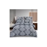 Cumpara ieftin Lenjerie de Pat Finet Jacquard cu Elastic, pentru Pat Dublu, 6 Piese, Gri - SIPR-T3-09