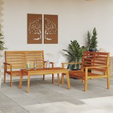 Cumpara ieftin Gossi set mobilier de gradina cu perne, 3 piese, lemn masiv acacia