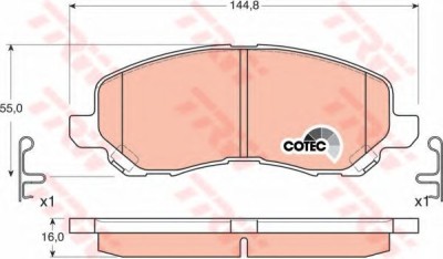 Set placute frana,frana disc MITSUBISHI LANCER Limuzina (CS, CT0) (2000 - 2016) TRW GDB3287 foto