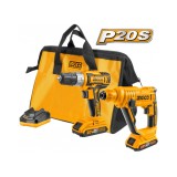 Masina de insurubat si rotopercutor 20 v cu 2 acumulatori bormasina, pentru insurubare rapida - Ingco CKLI2008