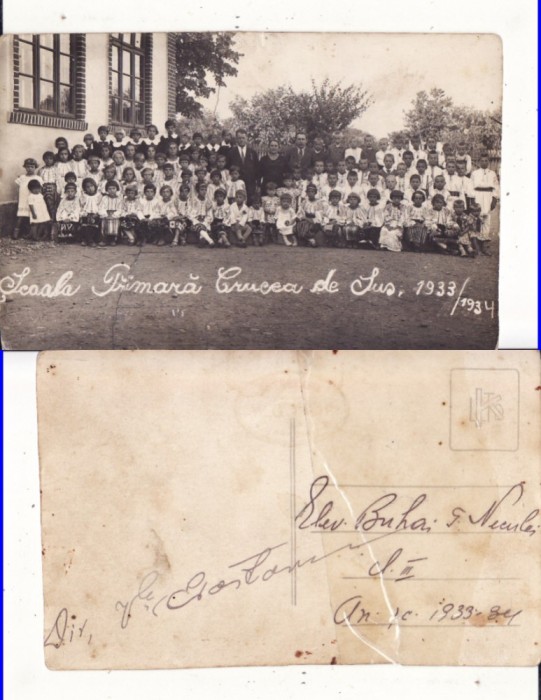 Crucea de Sus ( Panciu , Vrancea )- Scoala primara, scolari- rara
