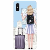 Husa silicon pentru Xiaomi Mi 8 Pro, Travel Girl Searching On Map