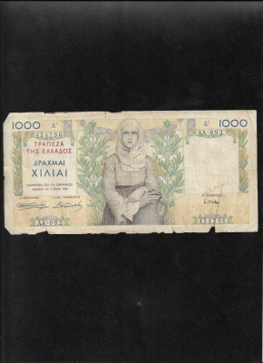 Grecia 1000 drahme drachmai 1935 seria434796 uzata rupta foto