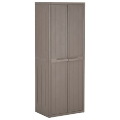 vidaXL Dulap de depozitare grădină, maro, 65x45x172 cm PP aspect lemn 151241