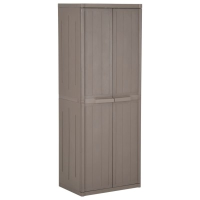 vidaXL Dulap de depozitare grădină, maro, 65x45x172 cm PP aspect lemn 151241 foto