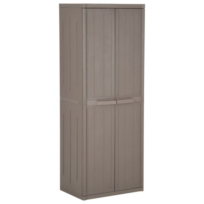vidaXL Dulap de depozitare grădină, maro, 65x45x172 cm PP aspect lemn 151241