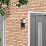 vidaXL Lumină de perete exterioară cu senzor negru din oțel inoxidabil IP44