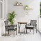 vidaXL Set Bistro de Grădină 3 pcs Negru Rattan poli 3334967