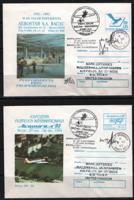 ROMANIA 1993 - AVIATIE. PRIM ZBOR AVION IAK-52. PLICURI OCAZIONALE, FDCRO4 foto