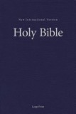 NIV, Single-Column Pew and Worship Bible, Large Print, Hardcover, Blue
