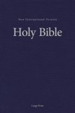 NIV, Single-Column Pew and Worship Bible, Large Print, Hardcover, Blue