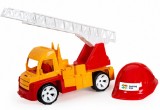 AUTOSPECIALA POMPIERI CU SCARA SI CASCA PORTOCALIU ROSU 54CM
