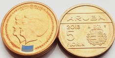 2299 Aruba 5 Florin 2014 Willem-Alexander (1 Year Kingship) km 59 UNC