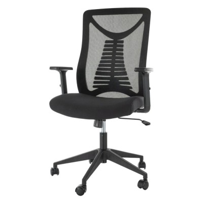 Scaun birou ergonomic SL Q330R, mesh, respirabil, cotiere reglabile, mecanism inclinare, 110 kg, negru foto