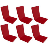 Set 6 perne decorative pentru scaun de bucatarie cu spatar, dimensiune sezut 42x40 cm, spatar 42x50 cm, culoare visiniu, Palmonix