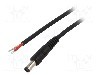 Cablu alimentare DC, cabluri, DC 5,5/2,1 mufa, negru, 0,5m, WEST POL - P21-TT-C100-050BK