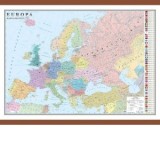 Europa. Harta politica 700x500 mm, cu sipci din MDF