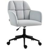 Vinsetto Scaun de birou, ergonomic, reglabil &icirc;n &icirc;nălțime, rotativ, cu aspect de catifea, p&acirc;nă la 120 kg, Hellgrau | Aosom Romania