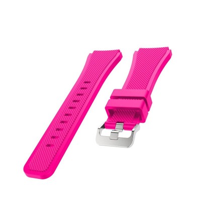Curea silicon compatibila Garmin Vivoactive 4, telescoape Quick Release, 22mm, Roz foto