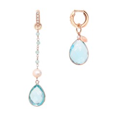 Cercei Fantasy asimetrici din cuarț albastru celest