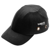 Sapca de protectie cu cozoroc din bumbac, neagra, NEO Tools