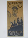 Cumpara ieftin Raritate! Brosura originala cu programul Olimpiadei naziste de la Berlin 1936,dimensiuni:220 x 100 mm