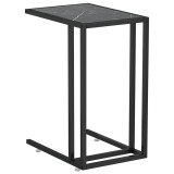 Cumpara ieftin Masa laterala de calculator negru marmura 50x35x65 cm sticla
