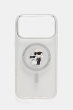 Karl Lagerfeld husă pentru telefon iPhone 17 Pro Max culoarea argintiu, KLHMP17XHGKCNOT