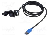 Cabluri Composite USB 3.2 Gen1 AMPHENOL pentru panou montaj cu piuliță jam nut