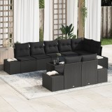 Gossi set de canapea de gradina 9 piese cu perne, bej, poliratan