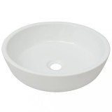 Cumpara ieftin Chiuveta de baie din ceramica, rotunda, 42 x 12 cm, alb