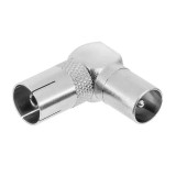 Adaptor 90 grade coaxial mama TV - coaxial tata TV metal ZLA0898, Oem