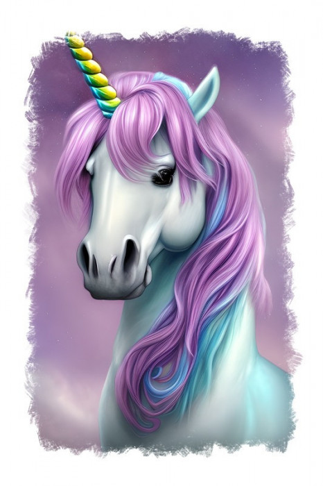 Sticker decorativ Unicorn, Mov, 85 cm, 11095ST