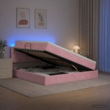 Cumpara ieftin Pat cu LED si saltea Roz 160 x 200 cm Catifea