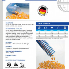 Furtun aspiratie,refulare de seminte, granule, semanatoare,Made in Germany, 45mm