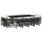 Set mobilier de gradina cu perne, 13 piese, negru, poliratan