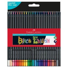 Creioane colorate pentru desene hartie neagra, set 24 culori foto