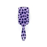 Perie pentru păr, dreptunghiulară, imprimeu leopard, mov